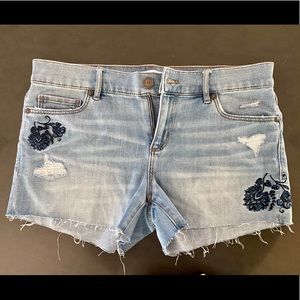 Loft frayed hem denim shorts